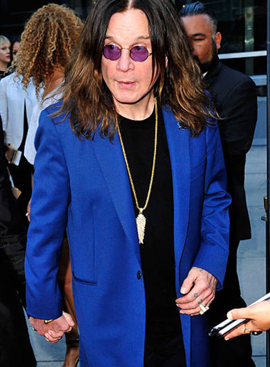 Harpoon Ozzy Osbourne Carpet Inspired Blue Plain Fabric Coat