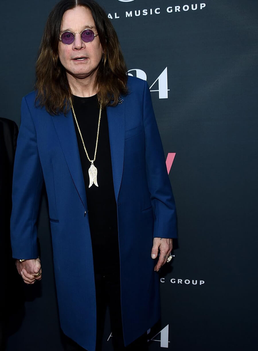 Harpoon Ozzy Osbourne Carpet Inspired Blue Plain Fabric Coat