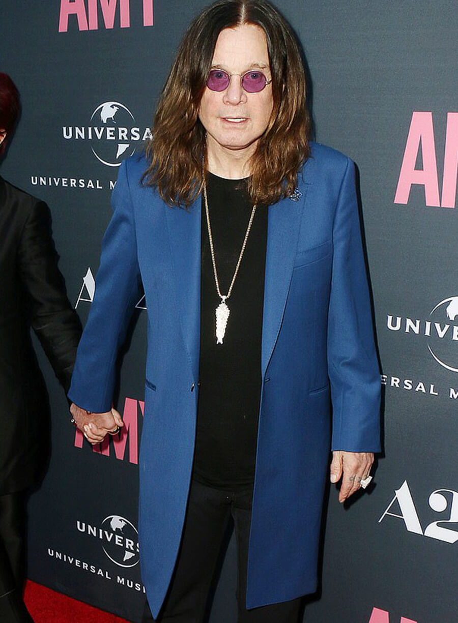 Harpoon Ozzy Osbourne Carpet Inspired Blue Plain Fabric Coat