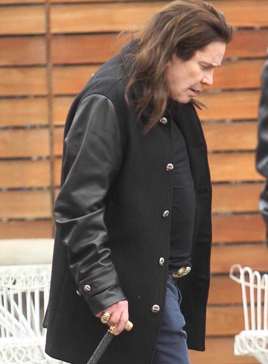 Harpoon Ozzy Osbourne Inspired Black Wool with Leather Sleeves Varsity Jacket