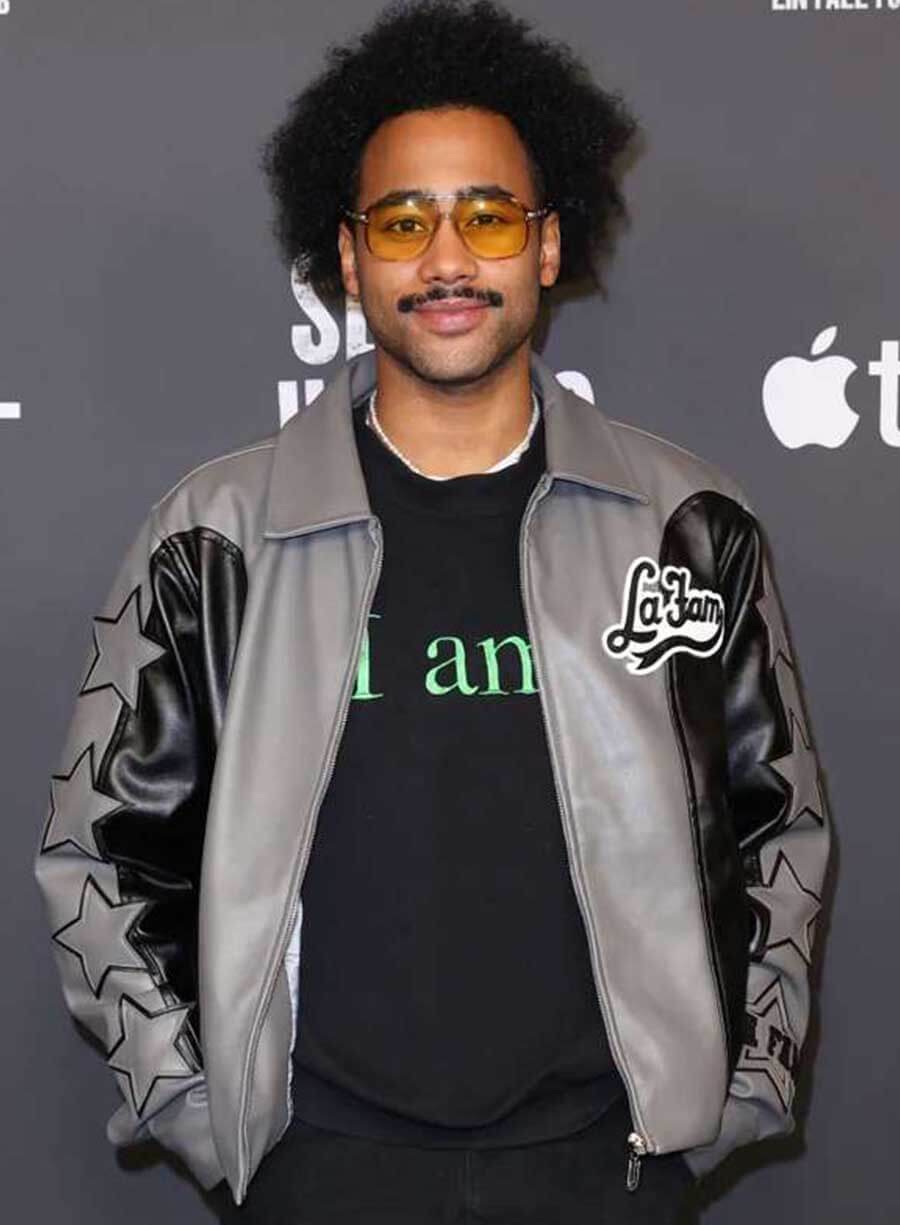Harpoon Pablo Grant Inspired Grey and Black Real Leather Leather Jacket - Slow Horses S02 Style