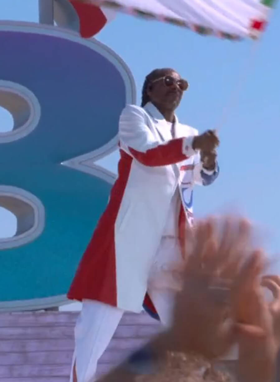 Harpoon Paris Olympics Snoop Dogg Inspired White, Blue, Red Faux Leather Or Real Leather Coat - Kendall Jenner Style