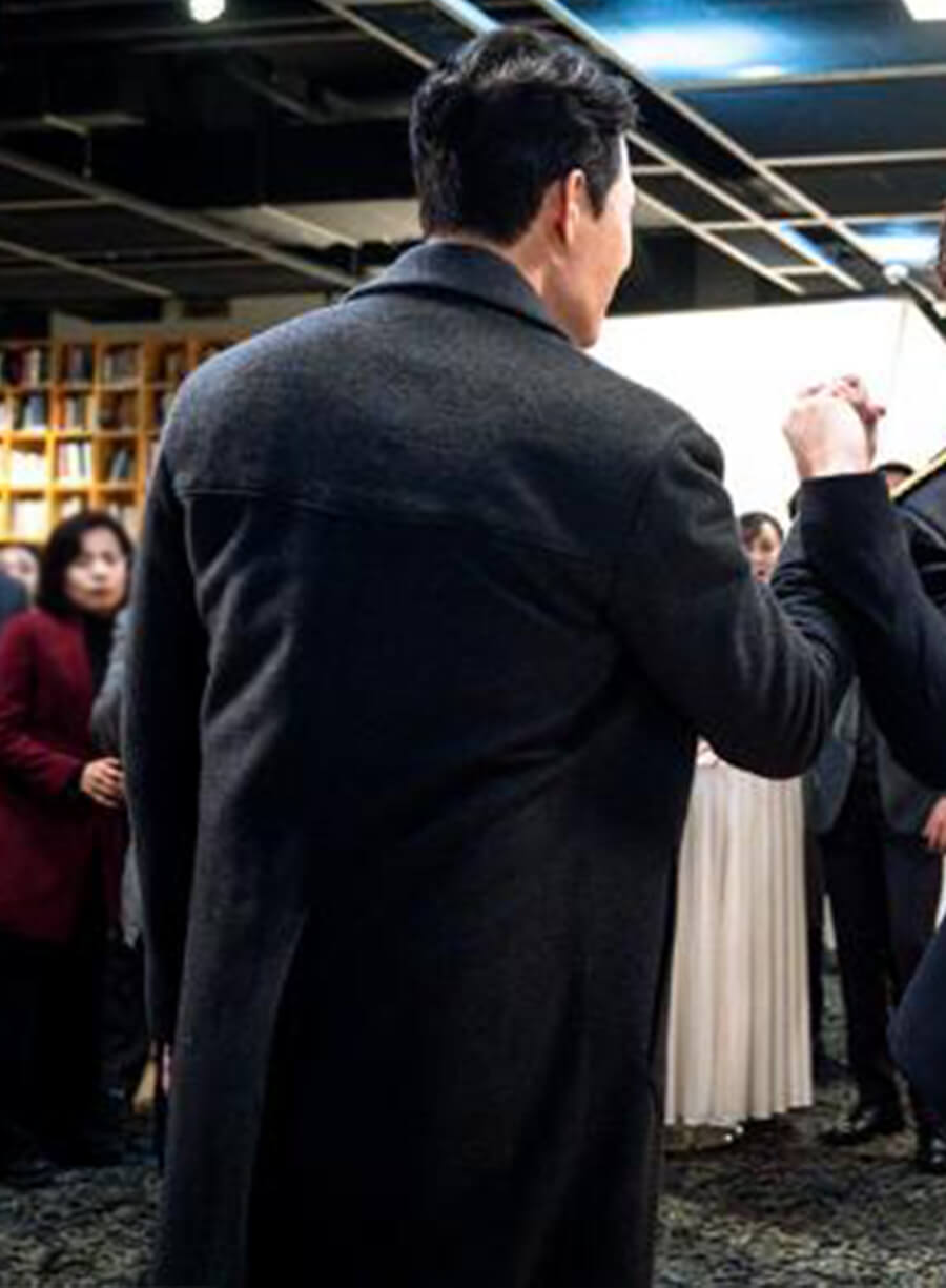 Harpoon Hwang Deuk-Goo Inspired Black Wool Coat - Rugal Style