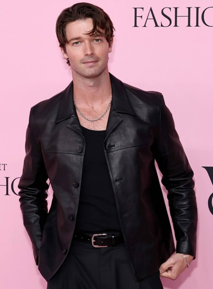 Harpoon Patrick Schwarzenegger Inspired Black Leather Jacket - 2025 Victoria's Secret Fashion Show Style