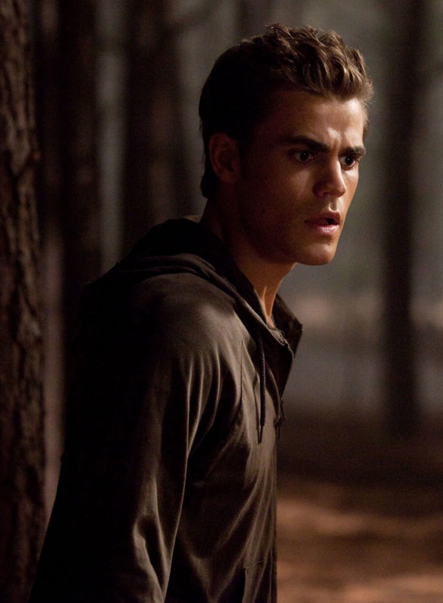 Harpoon Stefan Salvatore Inspired Brown Hooded Jacket - The Vampire Diaries S02 Style