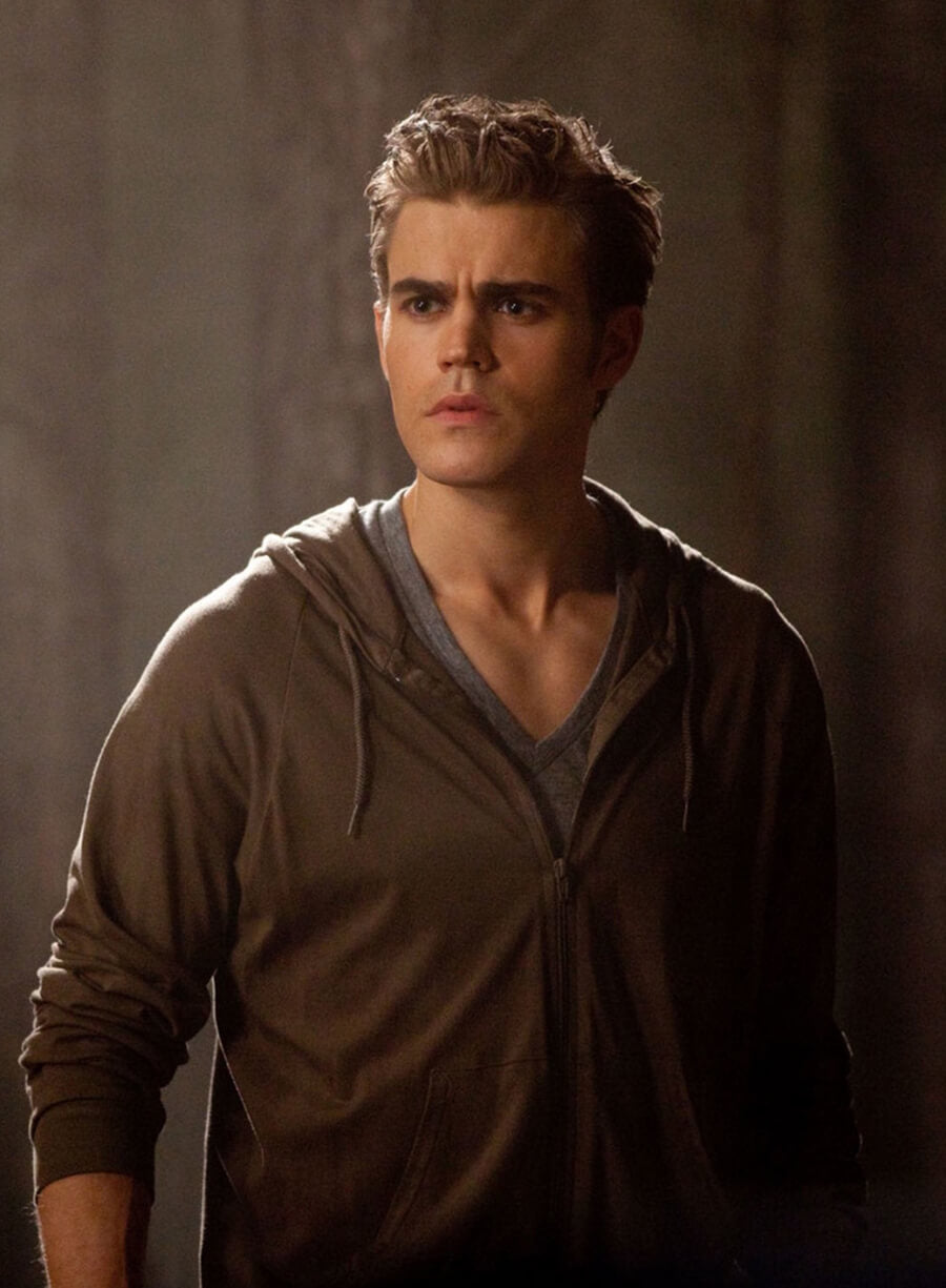 Harpoon Stefan Salvatore Inspired Brown Hooded Jacket - The Vampire Diaries S02 Style