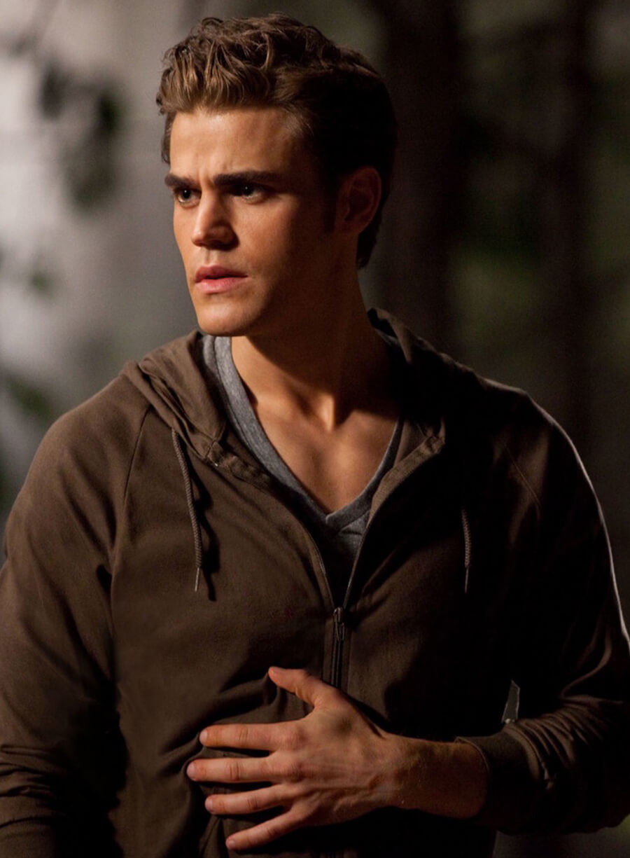 Harpoon Stefan Salvatore Inspired Brown Hooded Jacket - The Vampire Diaries S02 Style