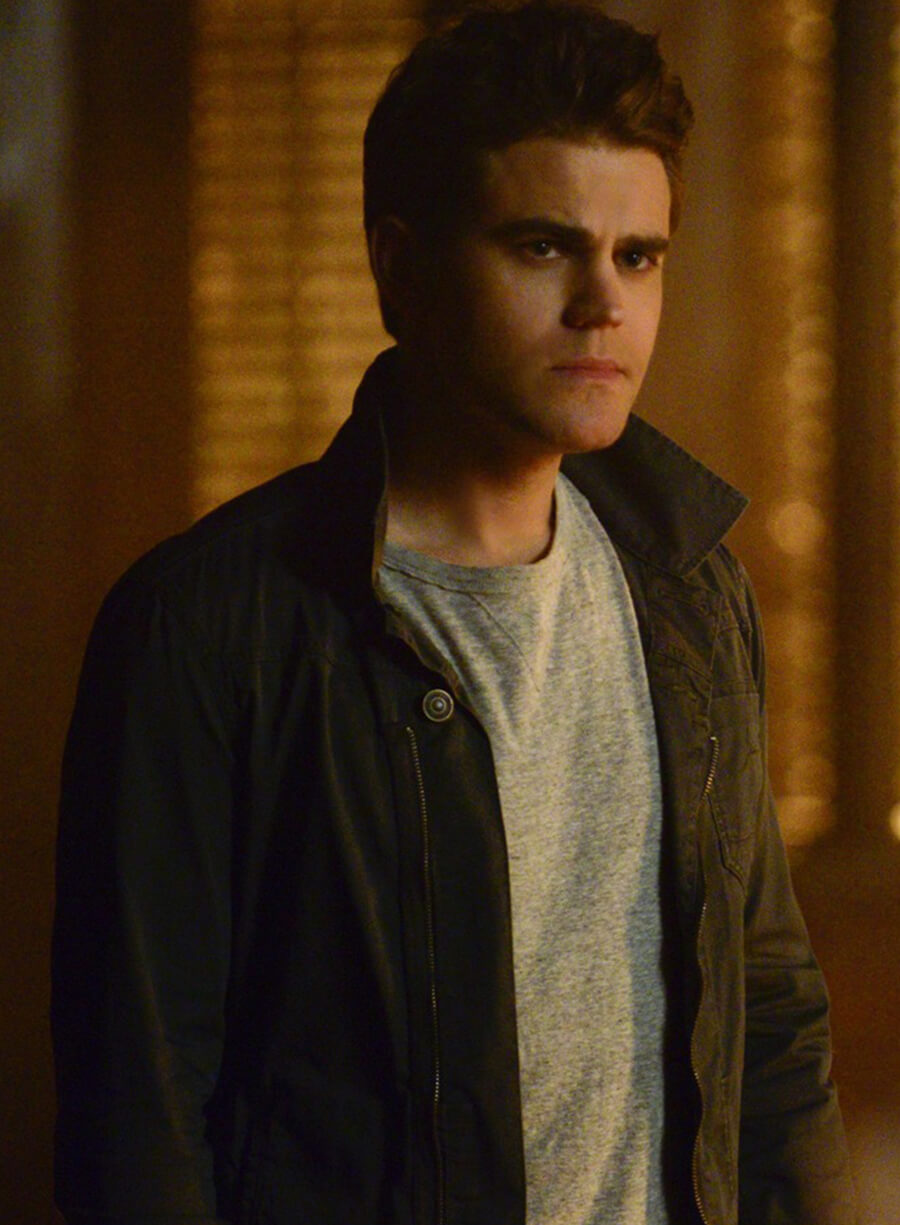 Harpoon Stefan Salvatore Inspired Black Leather Jacket - The Vampire Diaries S06 Style
