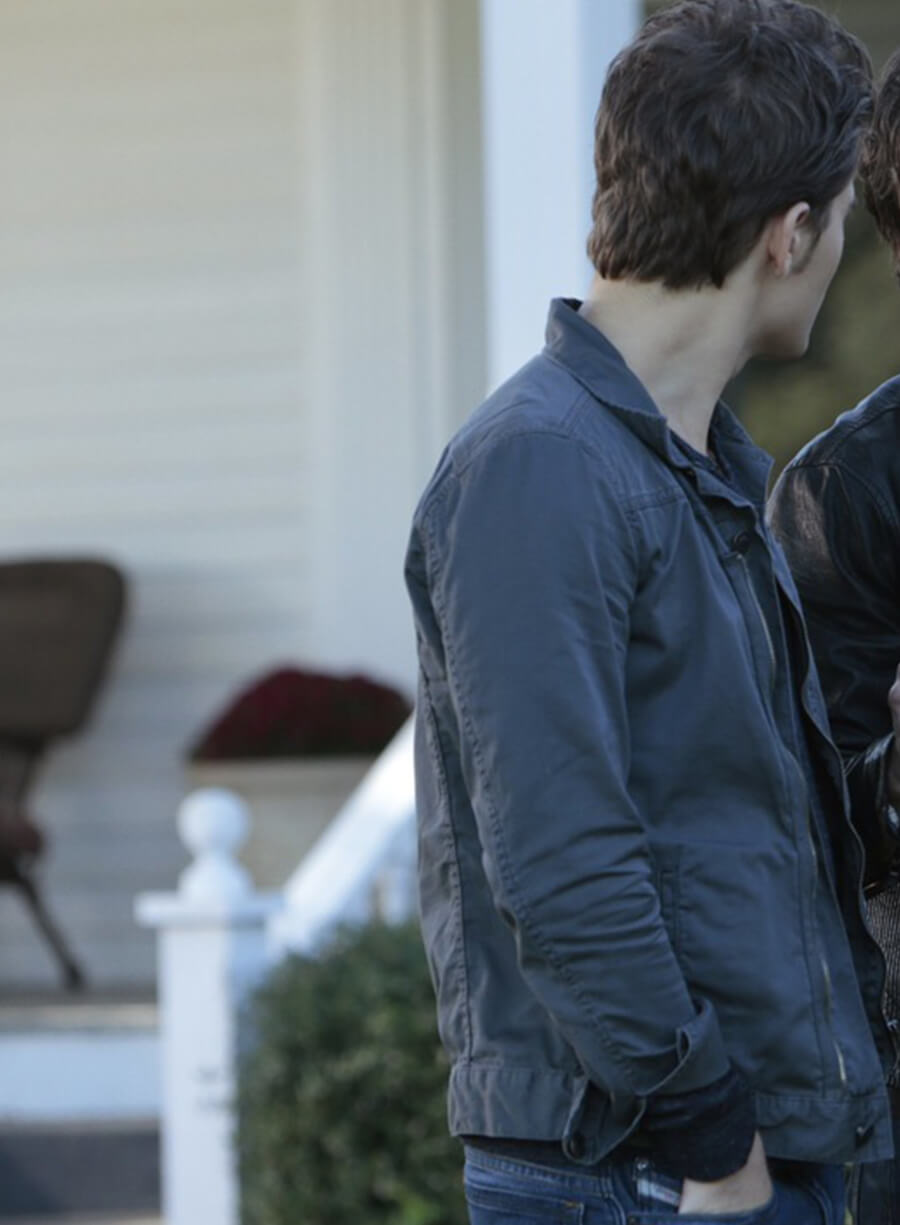 Harpoon Stefan Salvatore Inspired Black Leather Jacket - The Vampire Diaries S06 Style