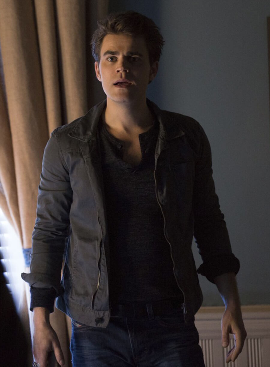 Harpoon Stefan Salvatore Inspired Black Leather Jacket - The Vampire Diaries S06 Style