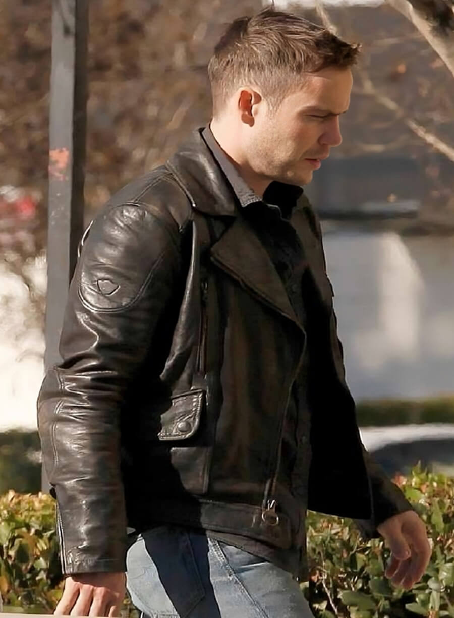 Harpoon Paul Woodrugh Inspired Black Real Leather Leather Jacket - True Detective Style
