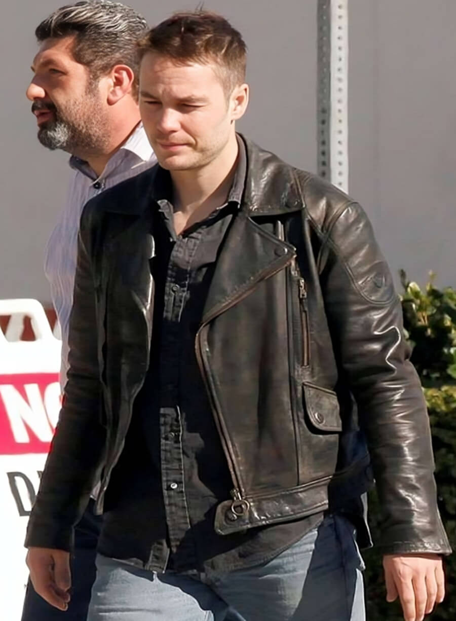 Harpoon Paul Woodrugh Inspired Black Real Leather Leather Jacket - True Detective Style