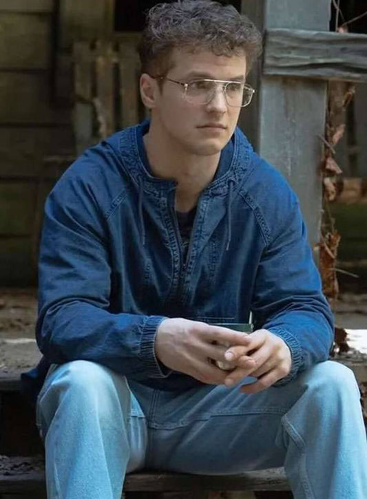 Harpoon Emilia Harcourt Inspired Blue Denim Fabric Denim Jacket - Peacemaker S02 Style