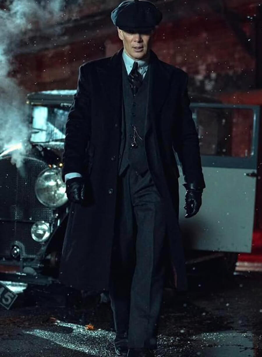 Harpoon kaulu Inspired Black Wool Coat - Peaky Blinders: The Immortal Man Style