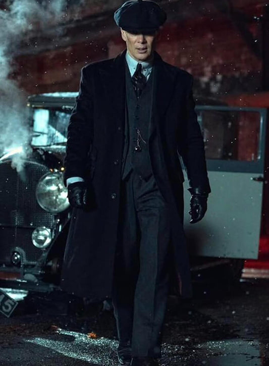 Harpoon kaulu Inspired Black Wool Coat - Peaky Blinders: The Immortal Man Style