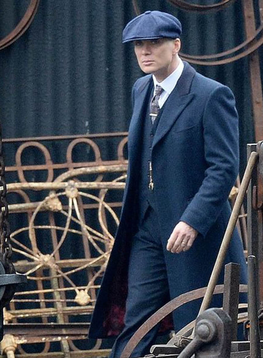 Harpoon Thomas Shelby Inspired Blue Wool Coat - Peaky Blinders Style