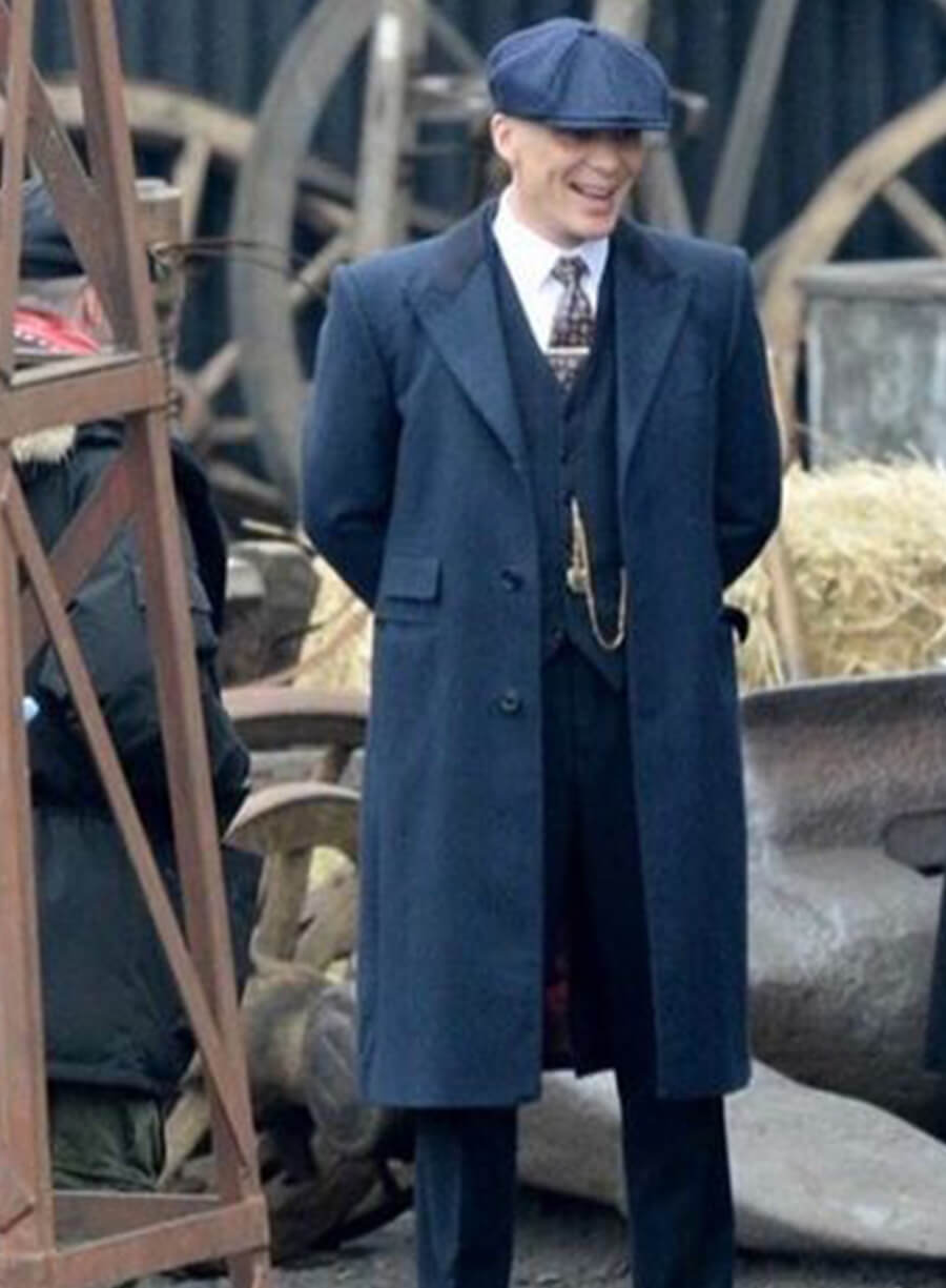 Harpoon Thomas Shelby Inspired Blue Wool Coat - Peaky Blinders Style