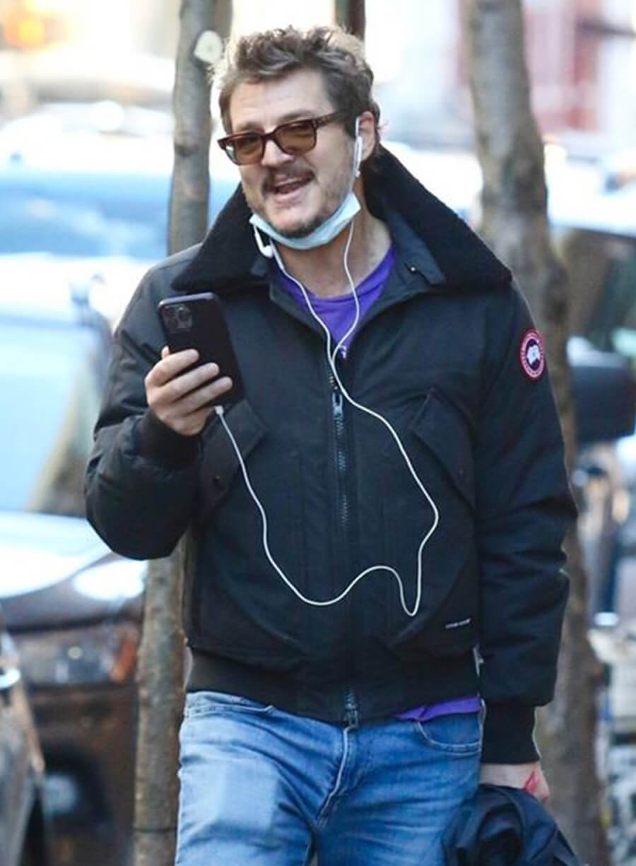 Harpoon Pedro Pascal Shearling Inspired Black Leather Jacket