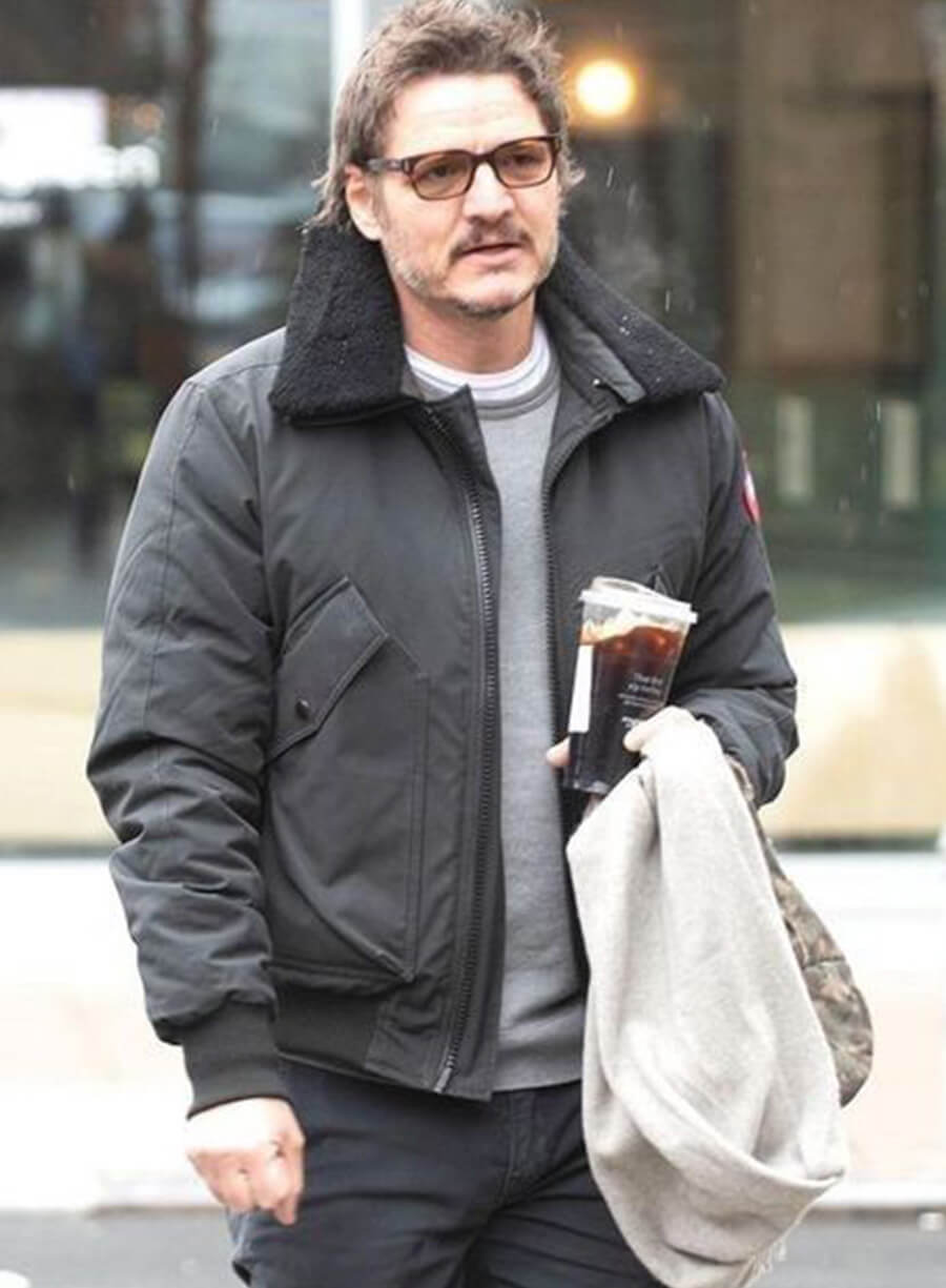 Harpoon Pedro Pascal Shearling Inspired Black Leather Jacket