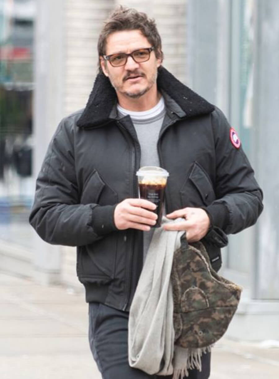 Harpoon Pedro Pascal Shearling Inspired Black Leather Jacket