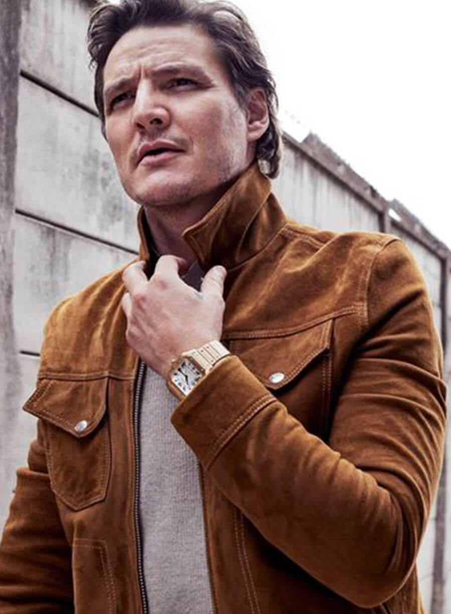 Harpoon Pedro Pascal Suede Inspired Brown Leather Jacket
