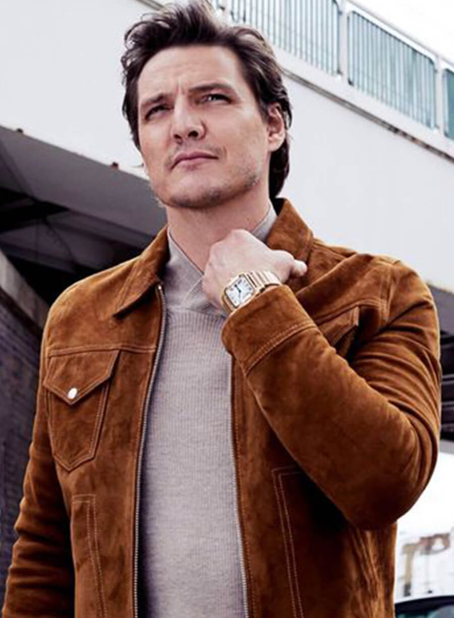 Harpoon Pedro Pascal Suede Inspired Brown Leather Jacket