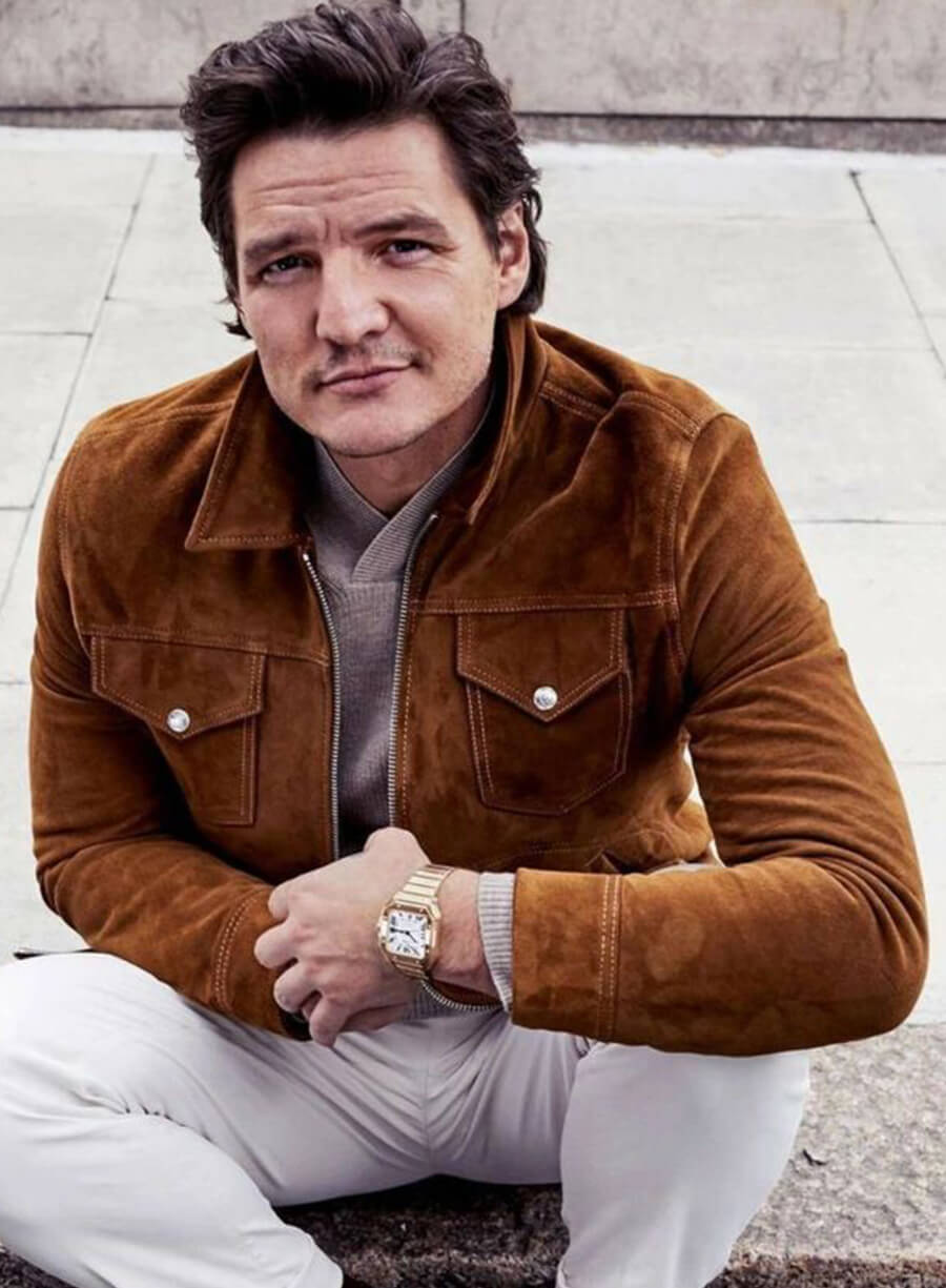 Harpoon Pedro Pascal Suede Inspired Brown Leather Jacket