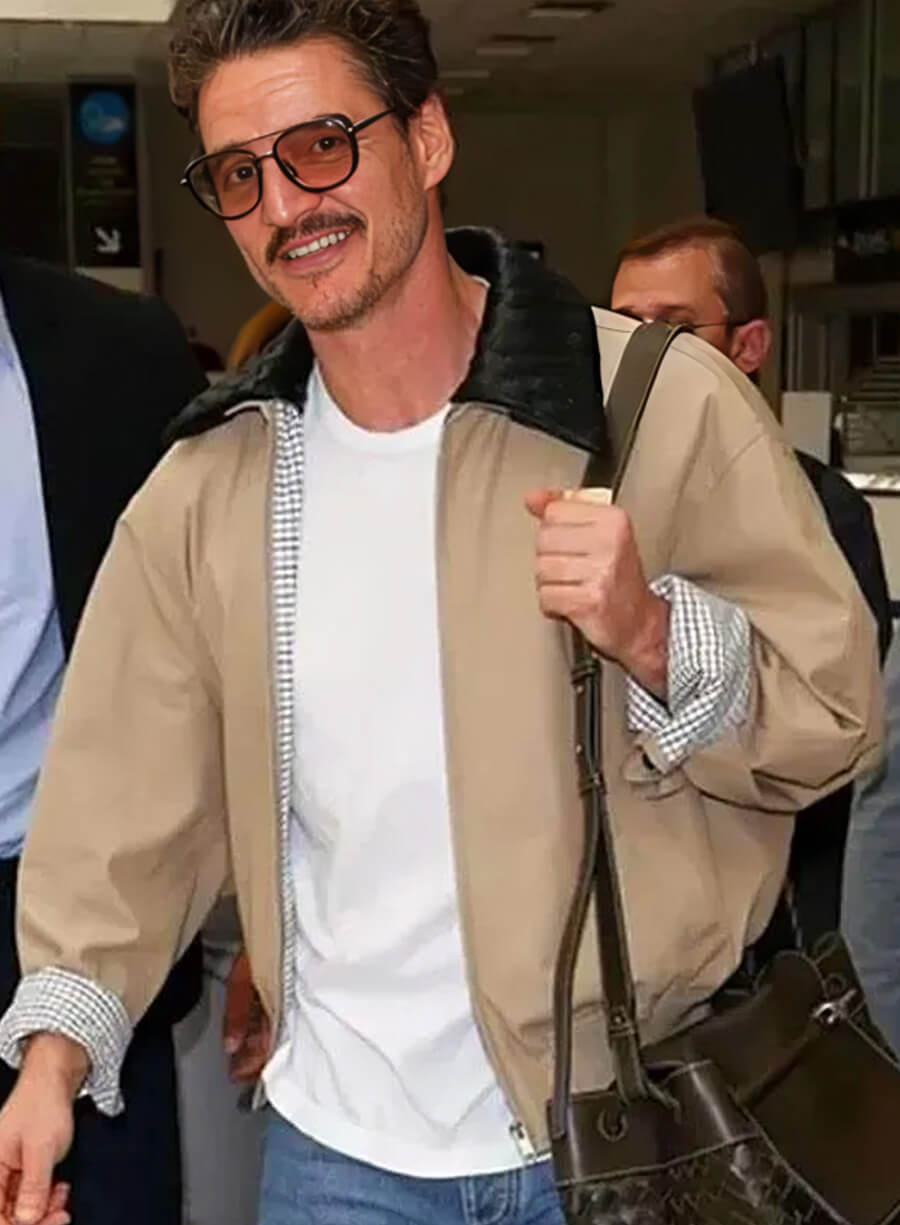Harpoon Pedro Pascal Film Festival Beige Inspired Beige Leather Jacket