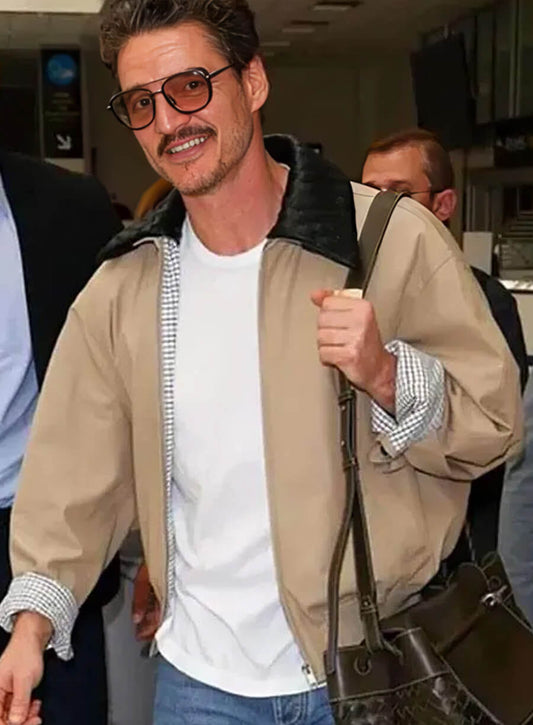 Harpoon Pedro Pascal Film Festival Beige Inspired Beige Leather Jacket