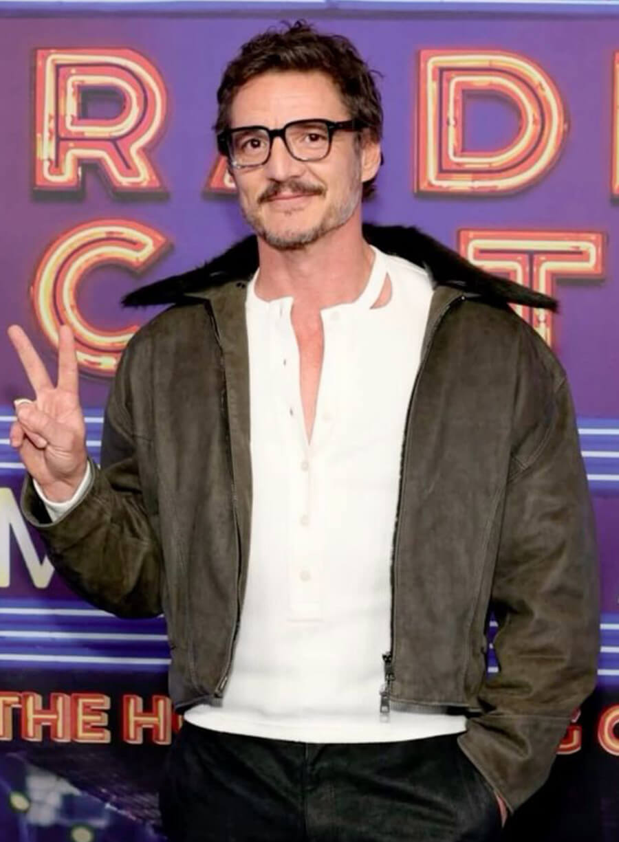 Harpoon Pedro Pascal Suede Inspired Olive Green Leather Jacket