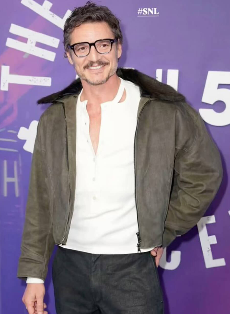 Harpoon Pedro Pascal Suede Inspired Olive Green Leather Jacket