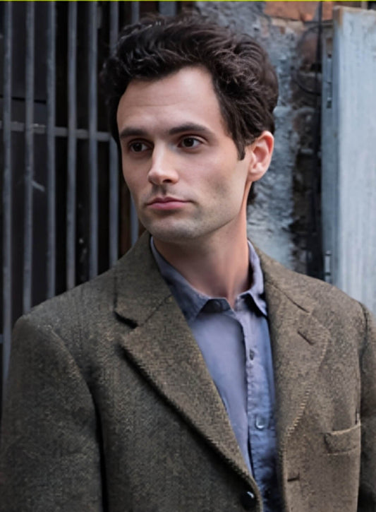 Harpoon Joe Goldberg Inspired Brown Wool Fabric Coat - You Tv Series Style