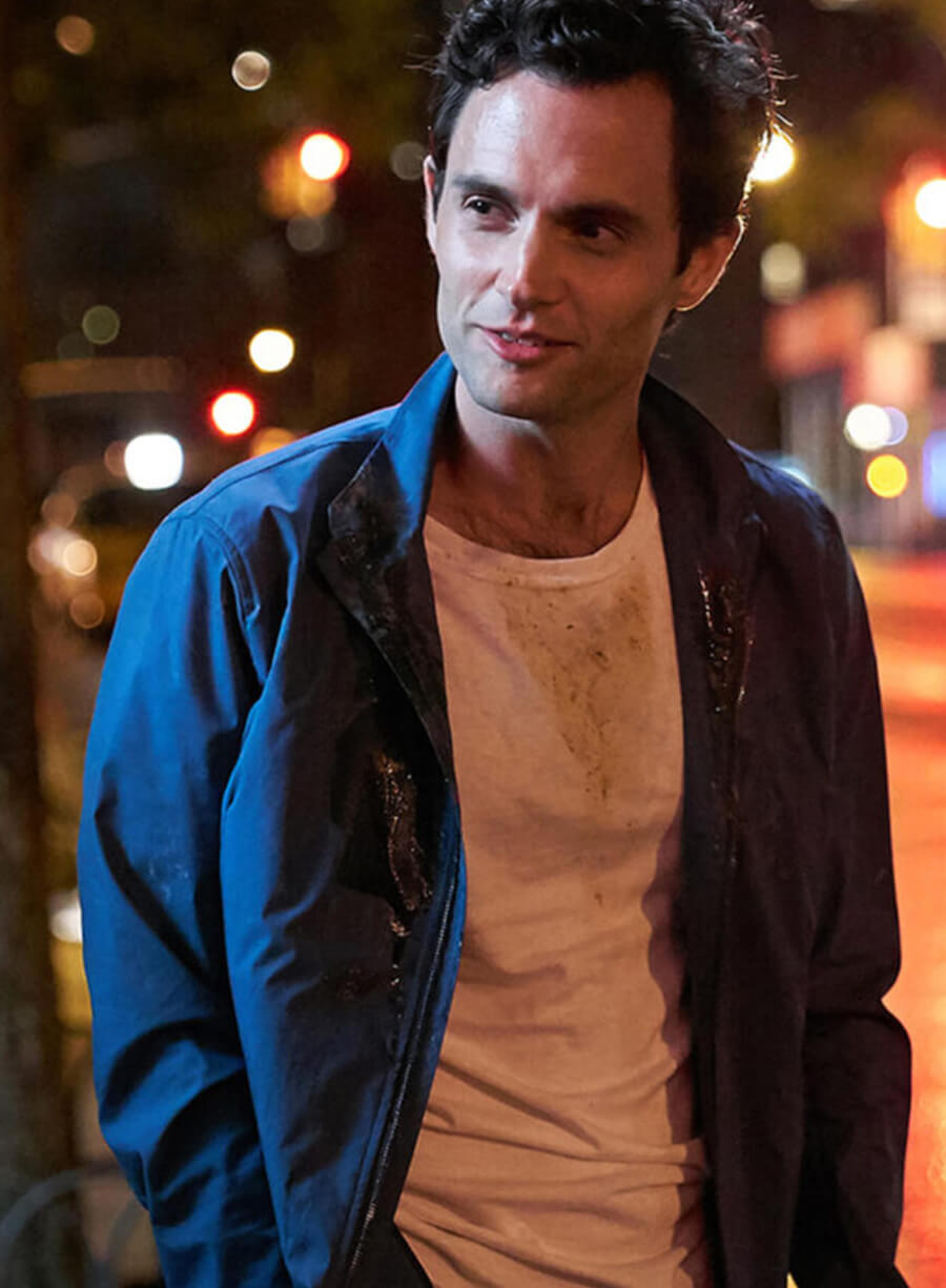 Harpoon Joe Goldberg Inspired Blue Cotton Fabric Cotton Jacket - You Tv Series Style