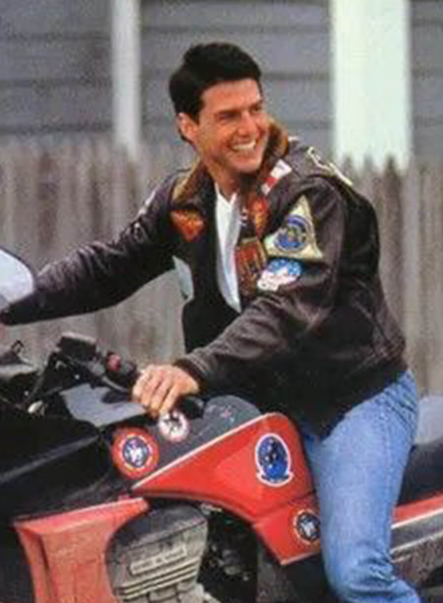 Harpoon Pete Mitchell Inspired Black Leather Jacket - Top Gun Style
