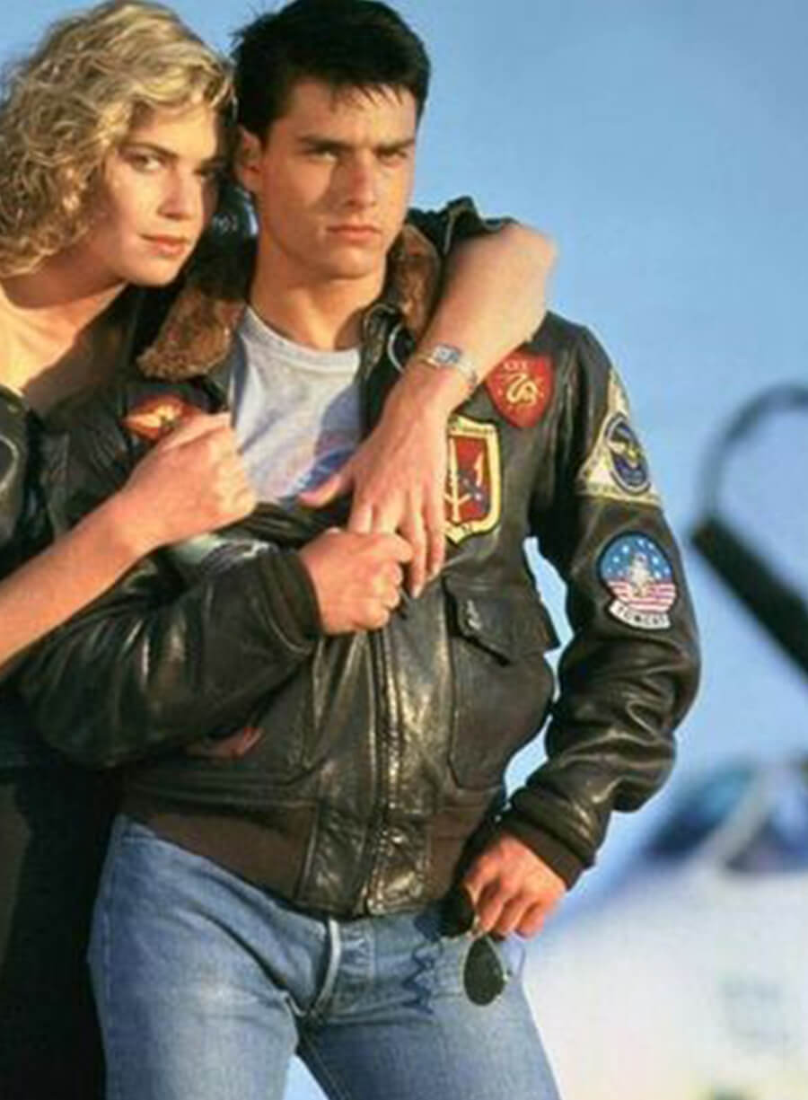 Harpoon Pete Mitchell Inspired Black Leather Jacket - Top Gun Style