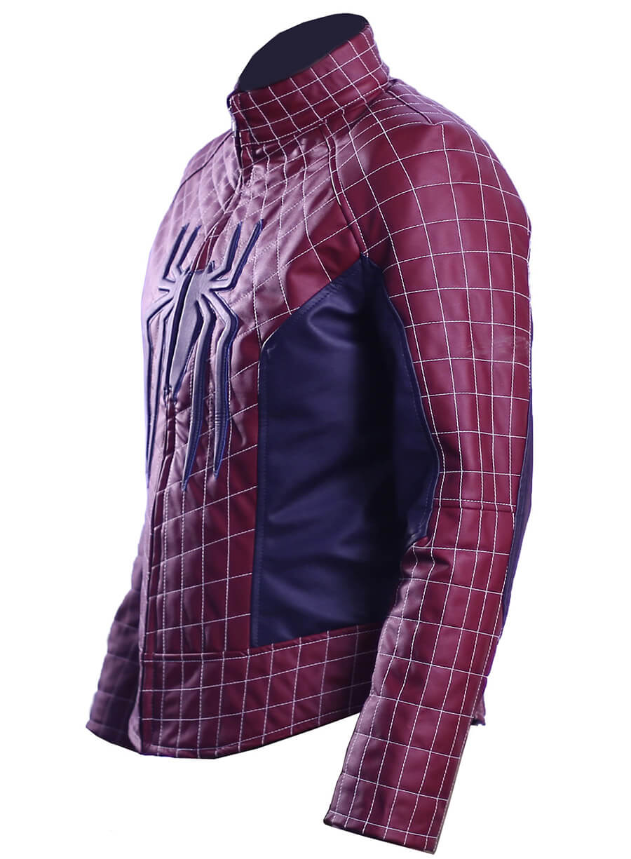 Harpoon Peter Parker Inspired Maroon Leather Jacket - Spiderman No Way Home Style