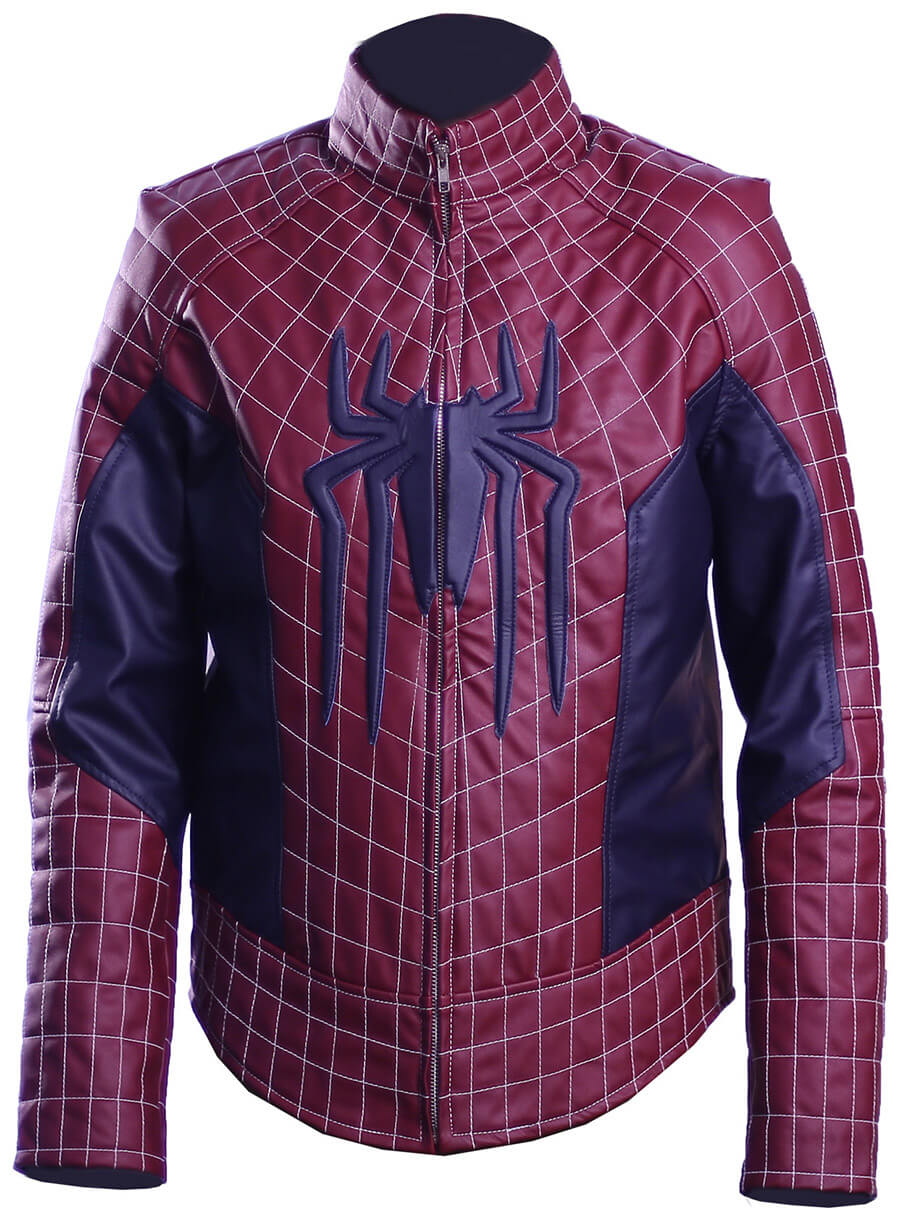 Harpoon Peter Parker Inspired Maroon Leather Jacket - Spiderman No Way Home Style