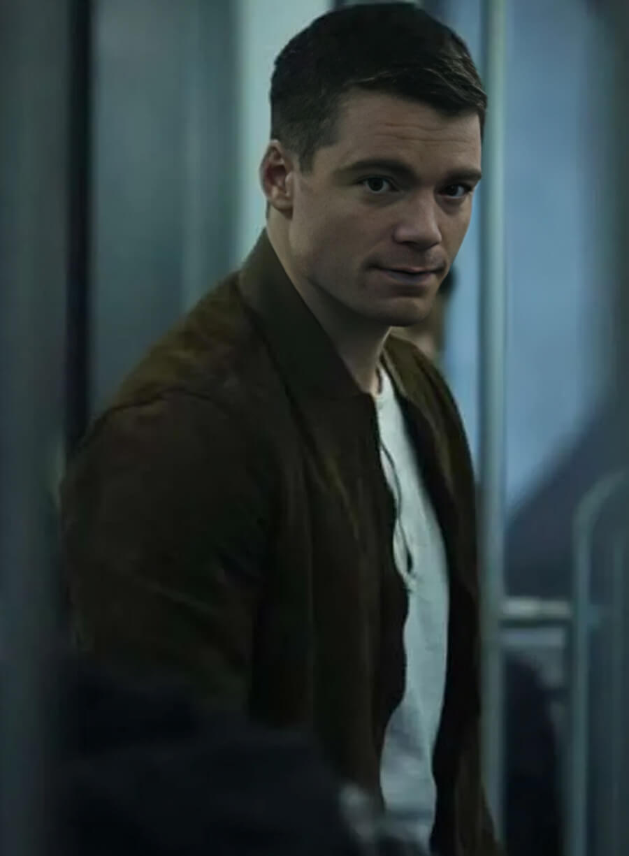 Harpoon Peter Sutherland Inspired Olive Green Leather Jacket - The Night Agent S01 Style