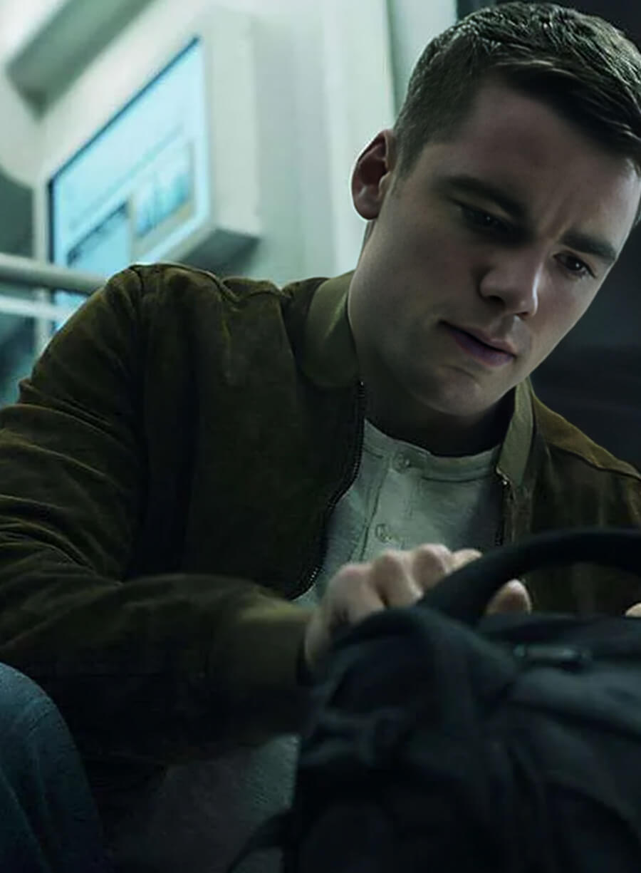 Harpoon Peter Sutherland Inspired Olive Green Leather Jacket - The Night Agent S01 Style