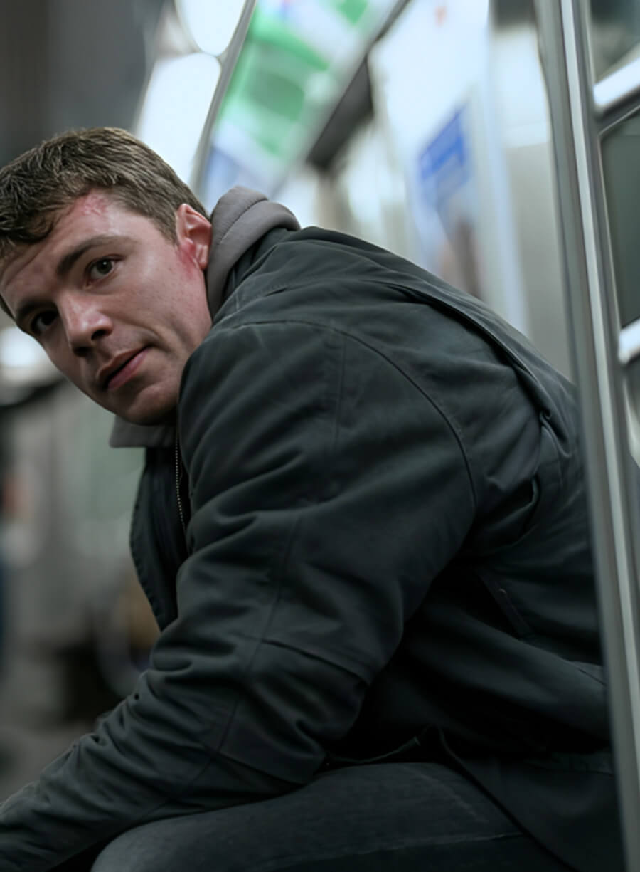 Harpoon Peter Sutherland Inspired Grey Leather Jacket - The Night Agent S02 Style