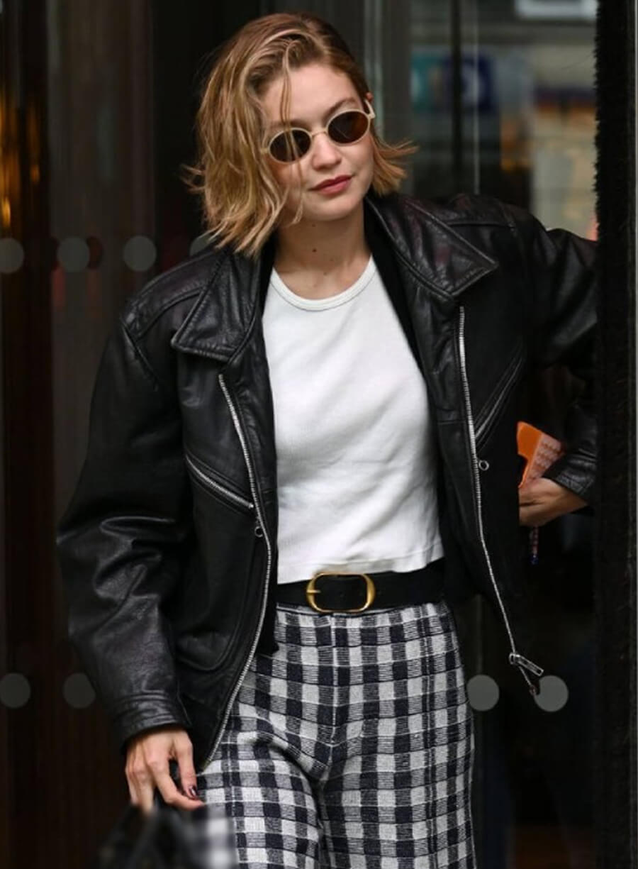 Harpoon PFW Gigi Hadid Inspired Black Leather Jacket