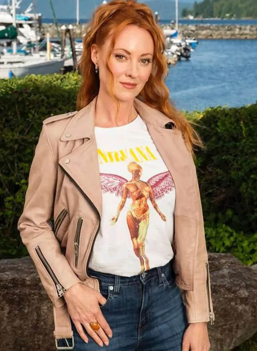 Harpoon Phyllis Diaz Inspired Pink Leather Jacket - Murder in a Small Town Style