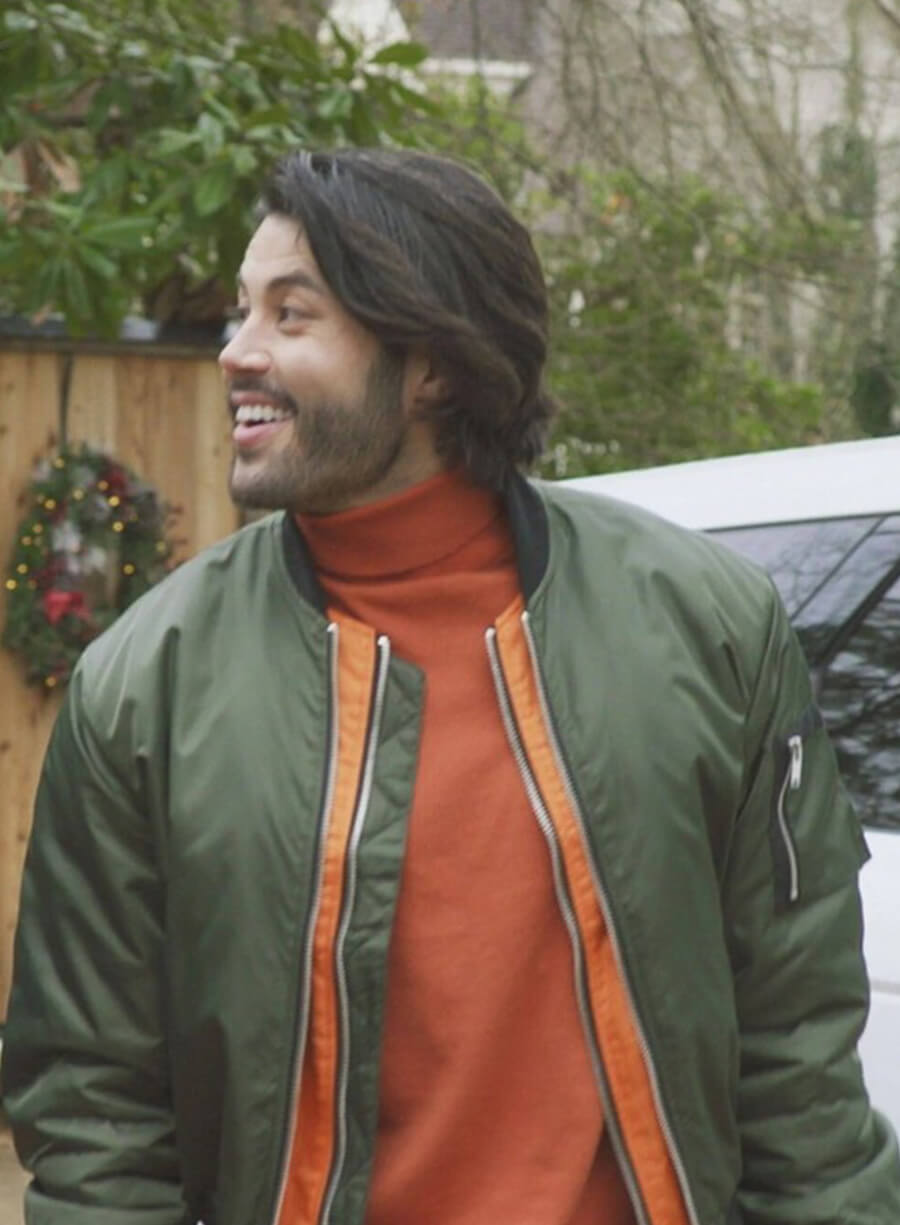 Harpoon Pinij NaLampoon Inspired Green Bomber Jacket - 12 Dates of Christmas Style