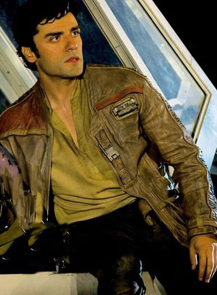 Harpoon Poe Dameron Inspired Brown Rea Leather Leather Jacket - Star Wars: The Force Awakens Style