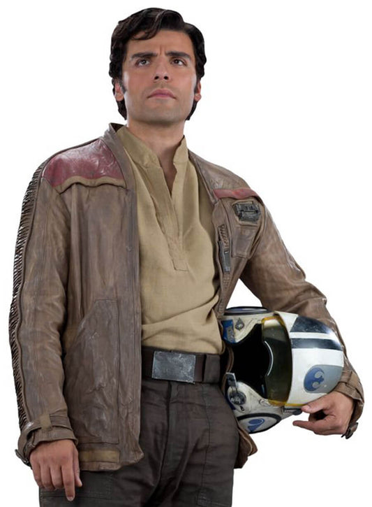 Harpoon Poe Dameron Inspired Brown Rea Leather Leather Jacket - Star Wars: The Force Awakens Style