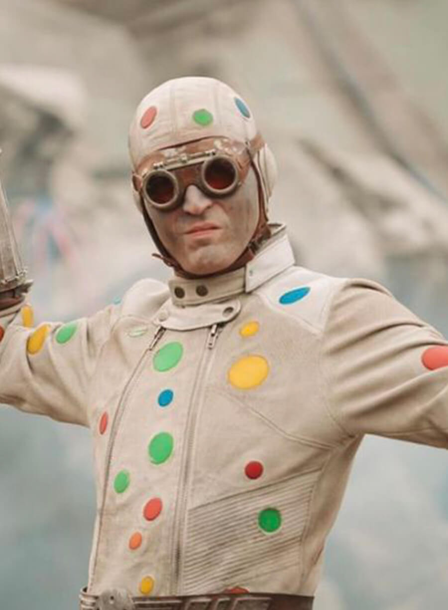 Harpoon Polka-Dot Man Inspired White Real Leather Leather Jacket - The Suicide Squad 2 Style