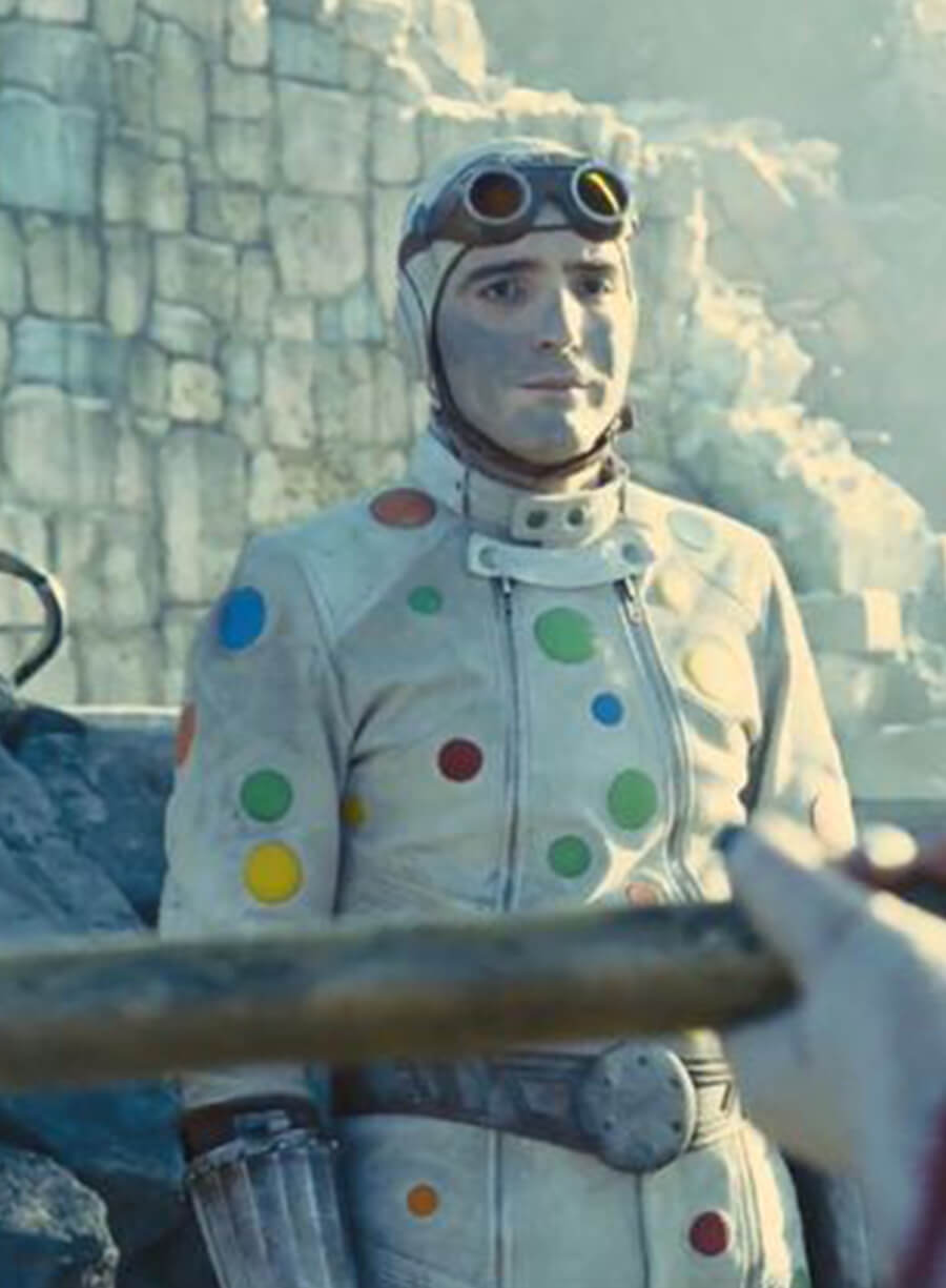 Harpoon Polka-Dot Man Inspired White Real Leather Leather Jacket - The Suicide Squad 2 Style