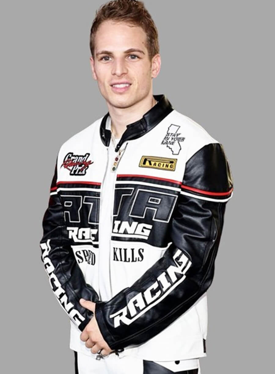 Harpoon Brayden Weston Inspired Black & White Leather Jacket - Power Book II: Ghost S03 Style