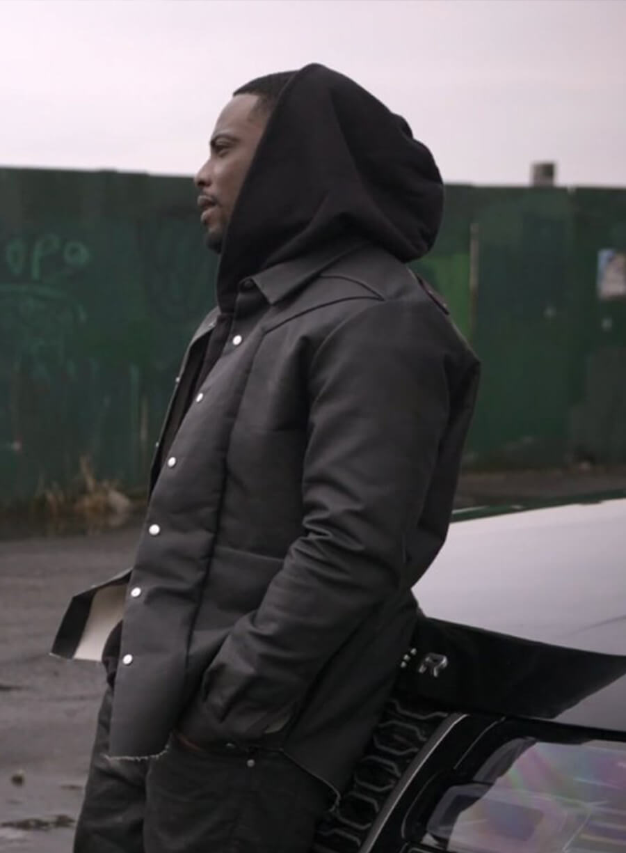 Harpoon Cane Tejada Inspired Black Leather Jacket - Power Book II: Ghost Style