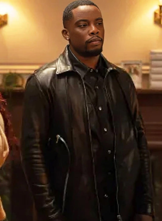 Harpoon Cane Tejada Inspired Black Leather Jacket - Power Book II: Ghost Style